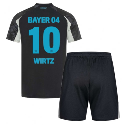 Fotballdrakt Barn Bayer Leverkusen Florian Wirtz #10 Tredjedraktsett 2024-25 Kortermet (+ Korte bukser)